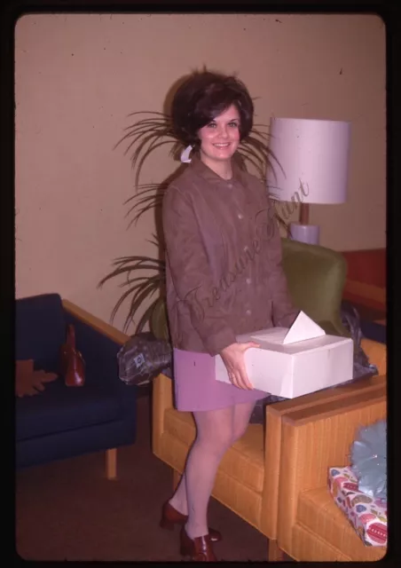 Pretty Woman Big Hair Panty Hose Fashion 1970s Slide 35mm Kodachrome