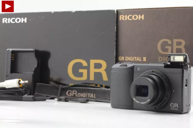 ⏯[Exc+5] RICOH GR DIGITAL III 10.0 MP Black Camera in Box From JAPAN