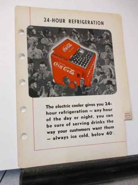 COCA COLA 1940 store salesman sample soda bottle vending machine cooler ELECT #5