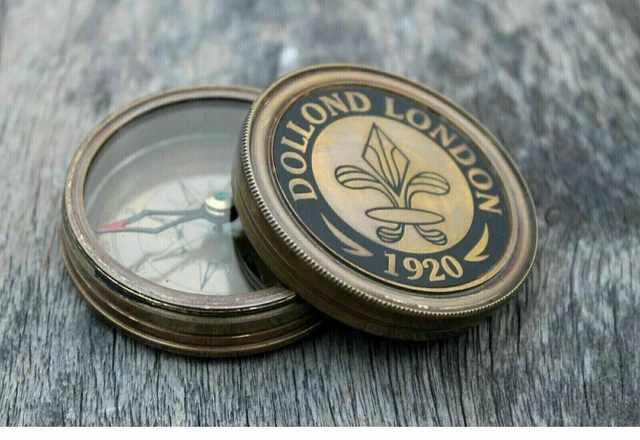 London Dollond 1920 Compass Brass Antique Maritime Engraved Set Son Navy Gift