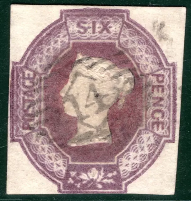 GB QV EMBOSSED Stamp SG.60 6d Purple *WMK REVERSED* Light Numeral c£1,000- SBR28