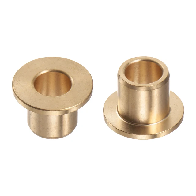 2pcs Flange Bearing Sleeve 10mm x 14mm x 15mm Bronze Self-Lubricating Bushings