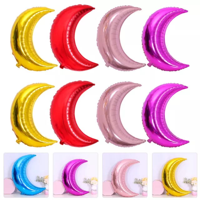 8 Pcs Birthday Party Supplies Giant Balloons Moon Aluminum Foil