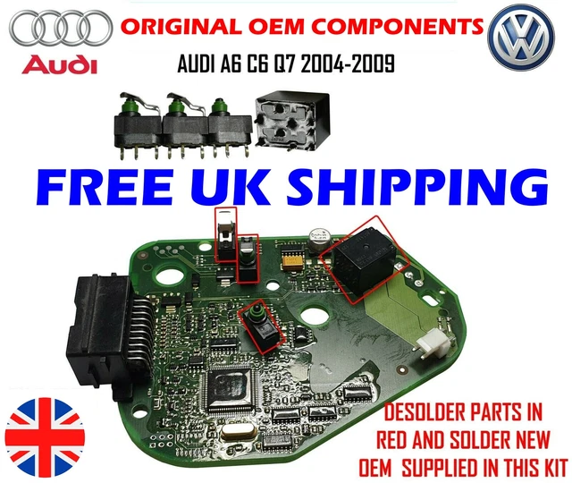 AUDI A6 C6 Q7 Steering Lock Actuator Module Repair Kit Relay Switches