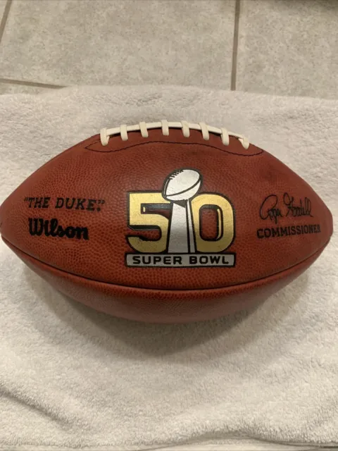 Official Wilson NFL "The Duke" Super Bowl L (50) On Field Football Game Ball