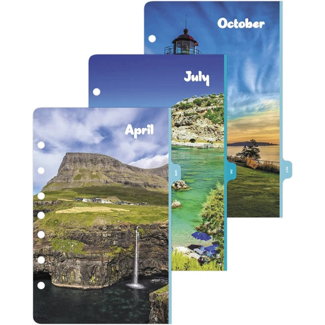 DAYTIMER COASTLINES 2023 Two Page Per Month Tabbed Calendar Refill