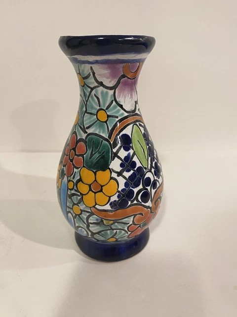 Flower Vase Decor, Talavera Mexican Pottery, Ceramic Vase, Hand Painted