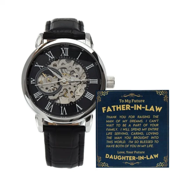 To My Future Father in Law Men's Openwork Watch with Lighted Gift Box