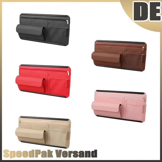 NUOVA custodia occhiali da sole organizer visiera solare auto portapenne banconote accessorio auto