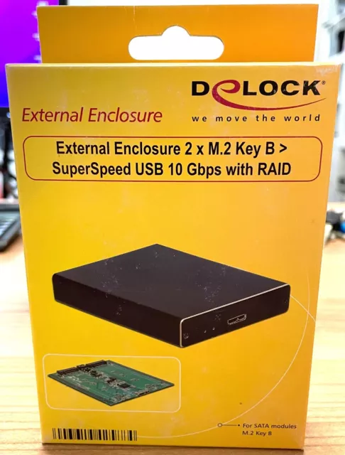 DELOCK External Enclosure 2 x M.2 Key B SuperSpeed USB 10 Gbps (USB 3.1 Gen 2)