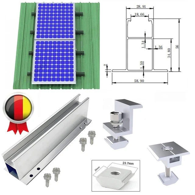 PV SOLARMODUL MONTAGESCHIENE Befestigungsschiene Trapezblech pv-solarmodul-montageschiene-befestigungsschiene-trapezblech