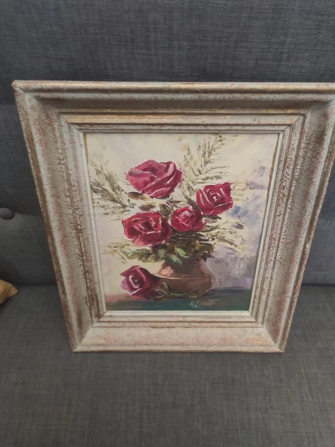 TABLEAU ANCIEN SIGNÉ R Alary. Bouquet de Tokyos. Peinture huile sur toile. EUR 370,00 - FR