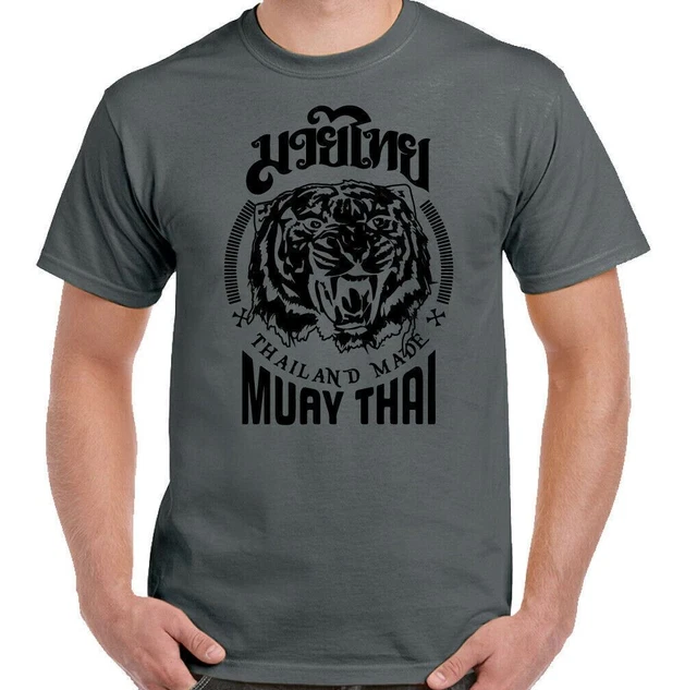 Muay Tailandese T-Shirt, Uomo Mma UFC Arti Marziali Palestra Top Tigre Guanto