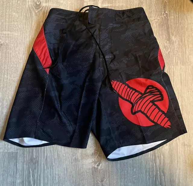 Men’s Hayabusa MMA BJJ Shorts Black Red Size 32