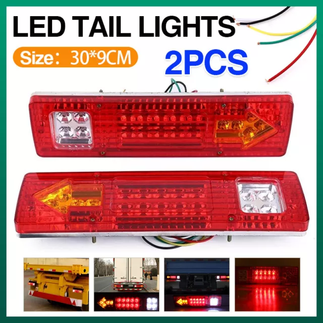 2X LED Tail Lights Stop Reverse Indicator 12V Ute Utv Trailer Caravan Truck Boat