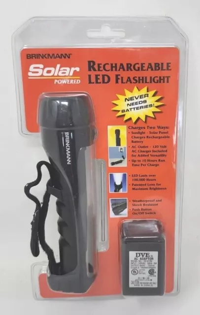 Solar Powered Hand Crank Flashlight Rechargeable LED with Clip Emergency  Light