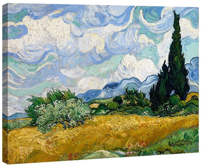 Wheat Field with Cypresses by Van Gogh Classic Oil Paintings Reproduction Modern