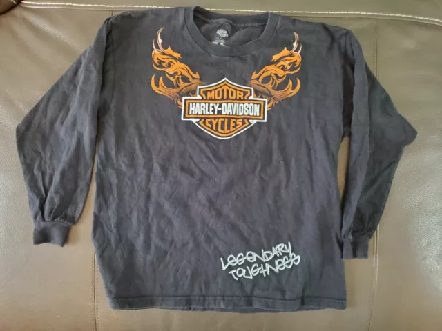 Harley Davidson Women's Gray Longsleeves Tshirt Size M