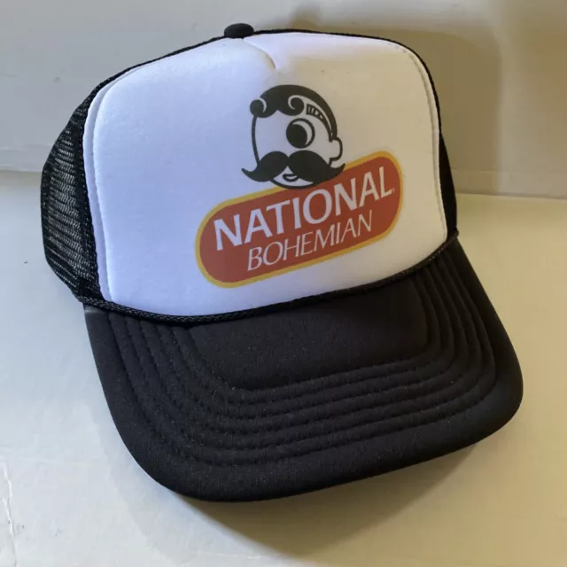 Vintage National Bohemian Hat Beer Trucker Hat adjustable Black Party Summer Cap