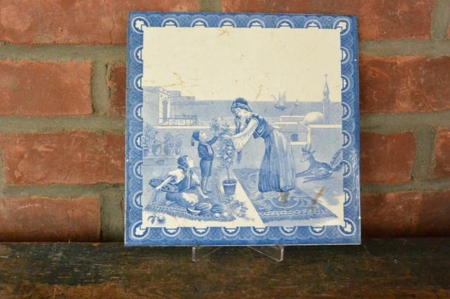 Antique French Ceramic Art Tile; Boulenger & Cie; Salvage