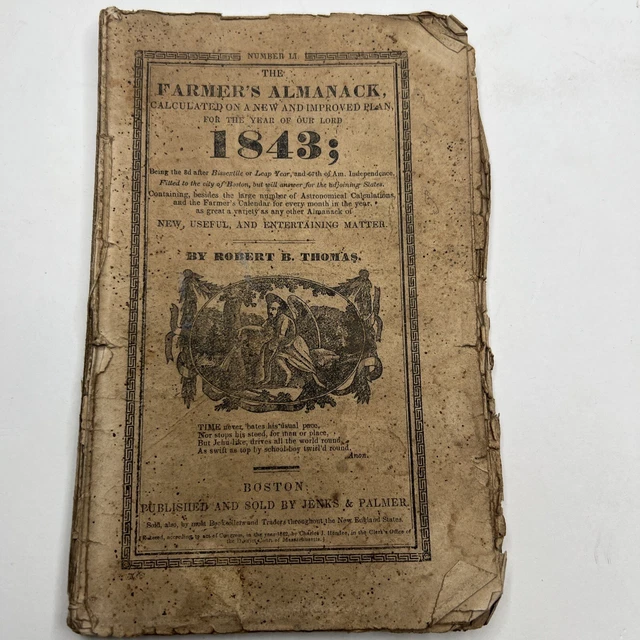 Der Bauernalmanach 1843 Robert.B.Thomas Boston Jenks und Palmer