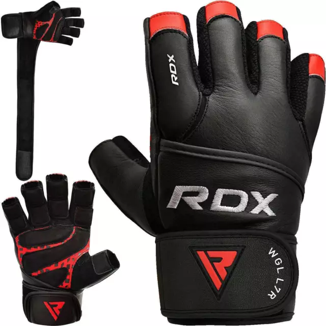 RDX Gants De Musculation Cuir Fitness Gym Halterophilie Entrainement Gymnastique