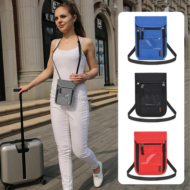 E# Neck Wallet Protective Cover Credit Card Storage Bag for Travel Sports Fitnes
