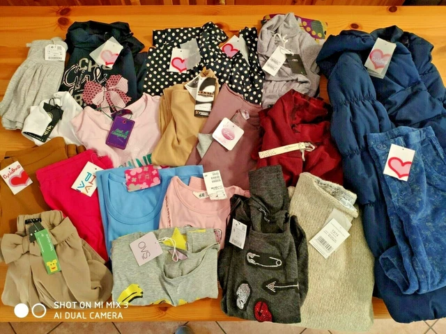 STOCK ABBIGLIAMENTO BAMBINA 37 capi NUOVI 8 a 13 anni con