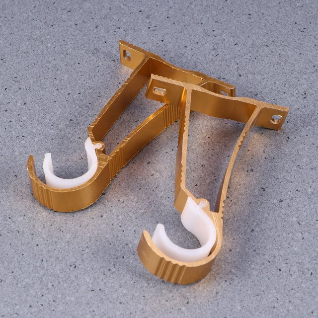 2pcs Thick Aluminum Alloy Ceiling Mount Rod Bracket for Drapery Curtain