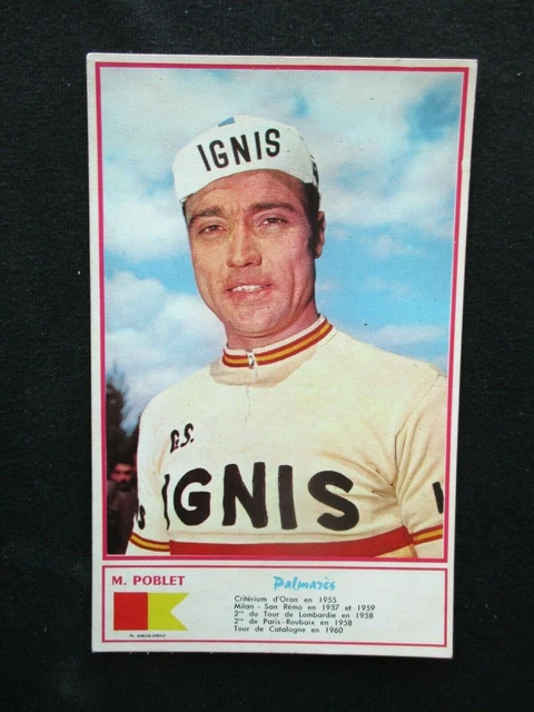 Figurine / Carte Cyclisme Miguel Poblet, Ignis, Nannina, Italie, 1960