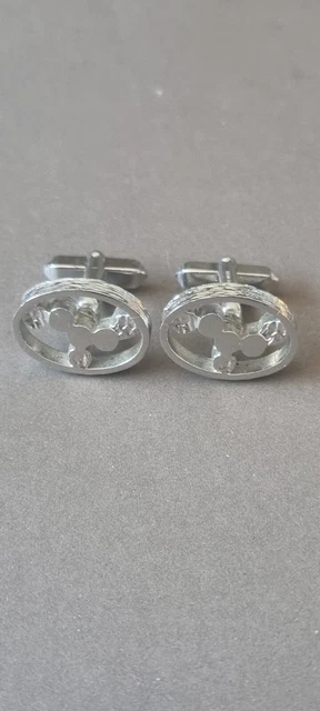 Boutons De Manchettes Pierre Balmain Vintage 1970 - Style Moderniste - Argenté - Occasion