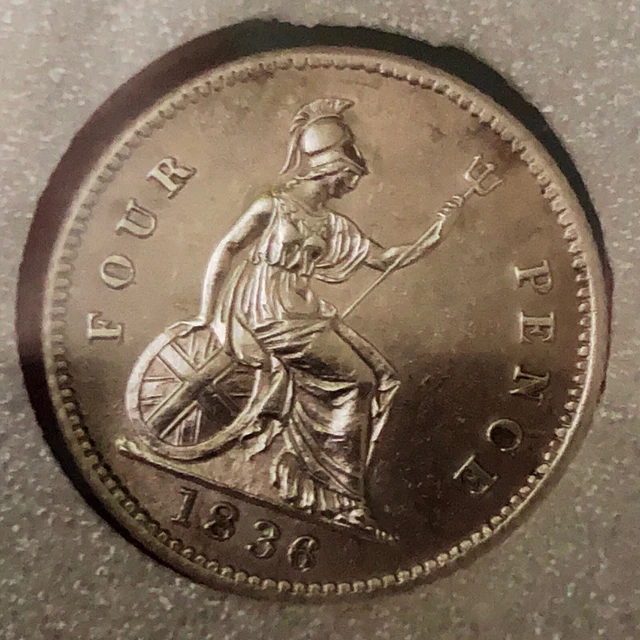 Great Britain; Silver 4 Pence - Groat 1836   William IV BU UNCIRCULATED
