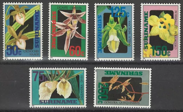 Surinam , Orchideen, postfr., 1992, MiNr 1394-1399 Sa