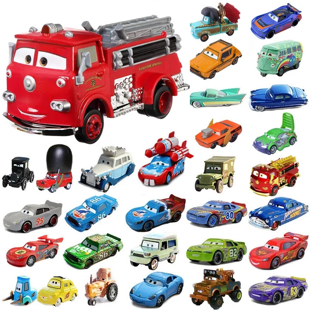Kids Toy Disney Pixar Car Lightning McQueen Firetruck Boy Collect Gifts Diecast