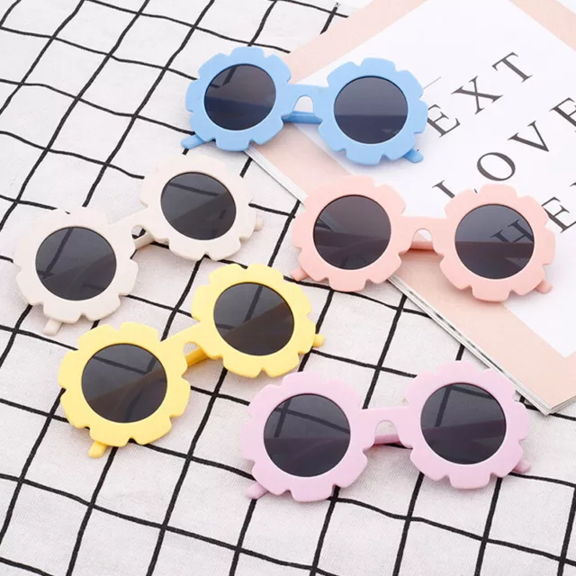 Cute Sun Glasses Colorful Frame UV400 Protection Flower Sunglasses light  s2