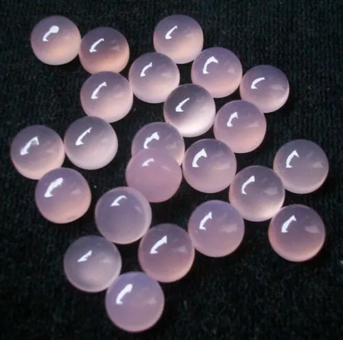 Wholesale Lot Natural Pink Chalcedony 12x12 mm Round Cabochon Loose Gemstone