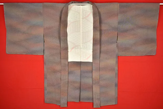 Vintage Japanese Kimono Silk Antique BORO HAORI Kusakizome Dyed/A493/570