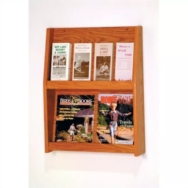 Wooden Mallet 8 Pocket Literature Display in Medium Oak