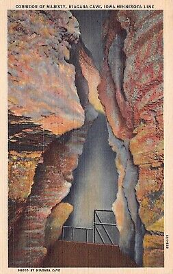 Harmony MN Minnesota Niagara Cave Decorah IA Iowa Linen Vintage Postcard