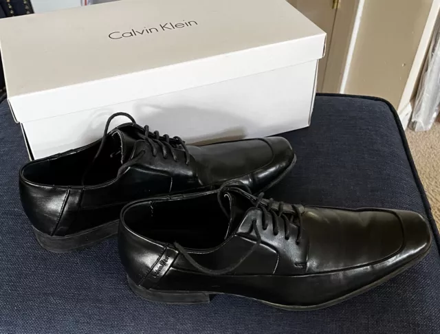 Men's Leather CALVIN KLEIN Lace up Oxford Dress Shoes size 9.5