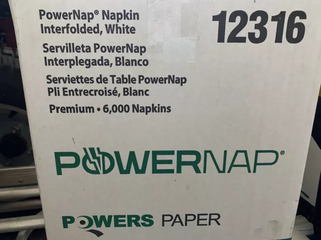 Powers Paper PowerNap White Interfolded Napkin 12316 Premium 6,000 Napkins