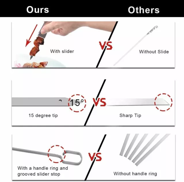 BBQ Barbecue Skewers Holder Skewers Design Durable Foldable Stainless Steel AU 3