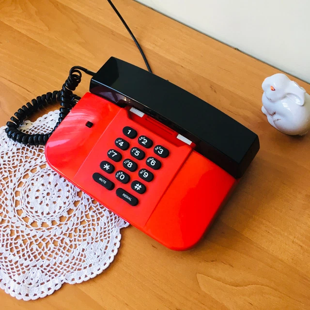 VINTAGE PUSH BUTTON landline phone, Antique desk telephone, 1980s