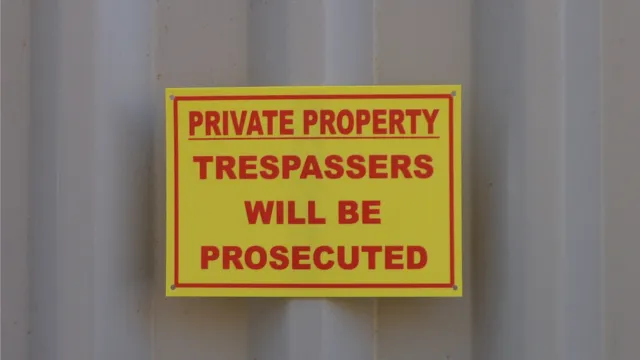 Private Property Trespassers Will Be Prosecuted A5 sign or sticker yellow & red