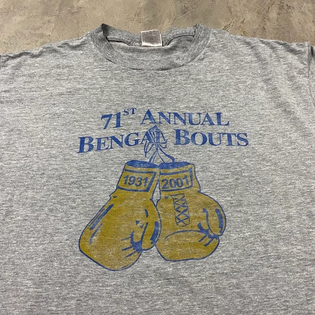 Y2K VTG BENGAL BOUTS Notre Dame University Boxing T Shirt XL Fruit Loom