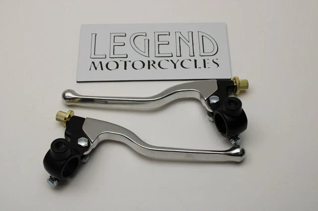 Yamaha GP Motorcycle Lever Perch Set Clutch + Drum Brake Black & Chrome - 7/8 - Foto 5