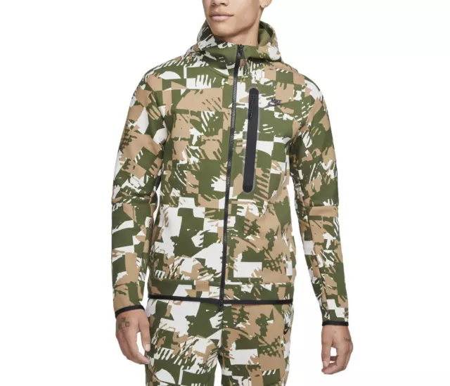 Nike Tech Fleece Windrunner Hoodie Zip Digi Camo Rough Green Bone DM6456-072