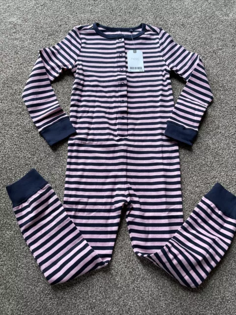 Next Girls Pink Navy Striped All In One Sleepsuit Age 5 Years Under The Stars