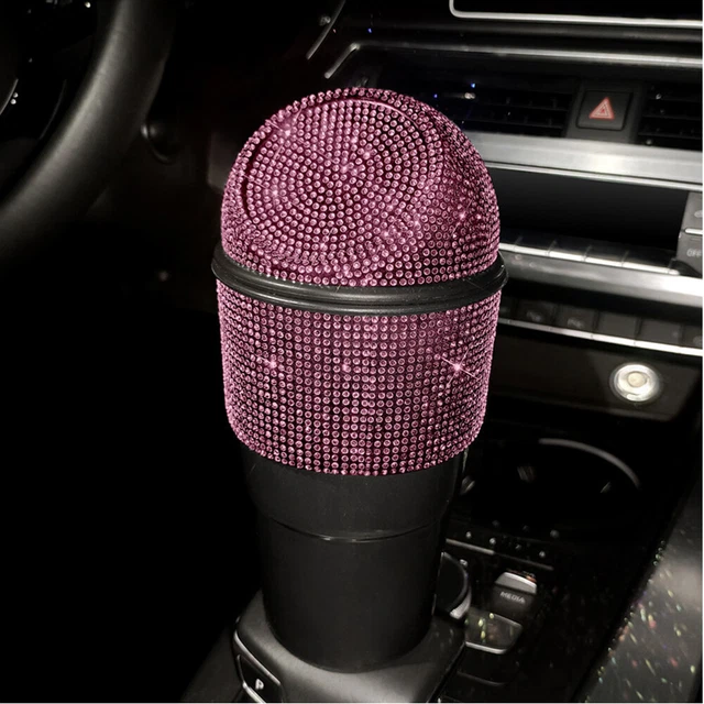 Pink Rhinestones Car Trash Can Fit For Most Types Of Vehicles