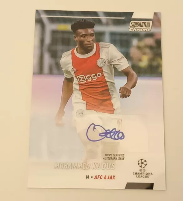 Mohammed Kudus (Ajax, West Ham Utd) Autographed, Stadium Club Chrome 2021/22